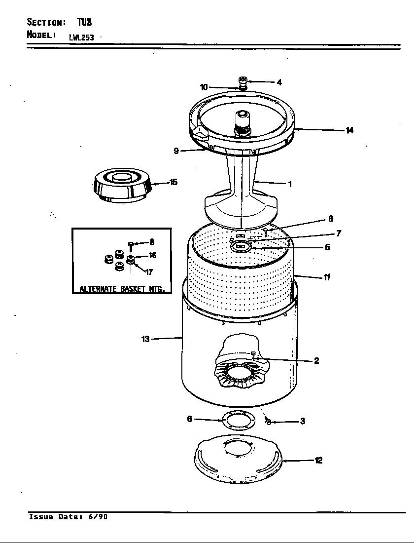 Norge LWL253A tub (orig. rev. a-d) diagram
