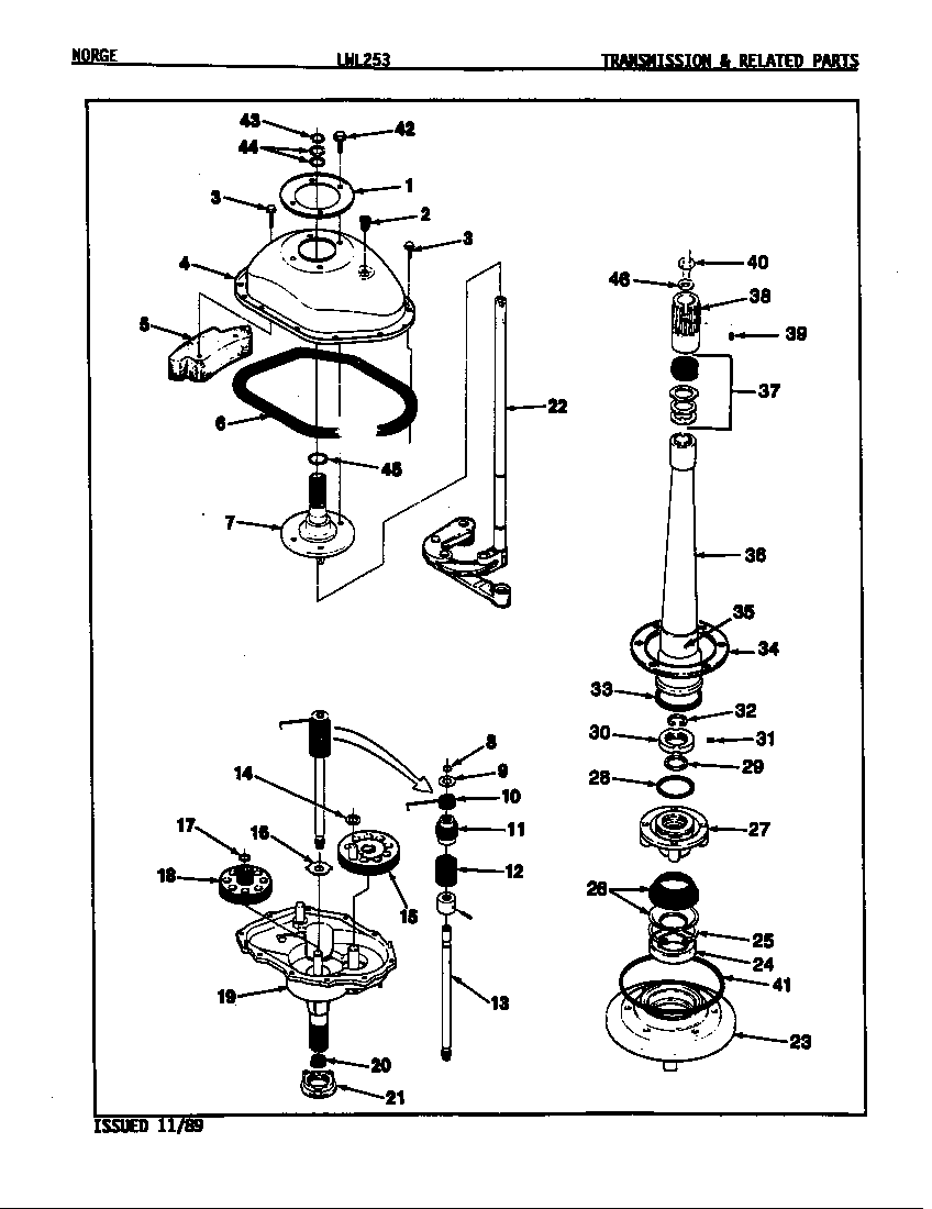 Norge LWL253A transmission (orig. rev. a-d) diagram
