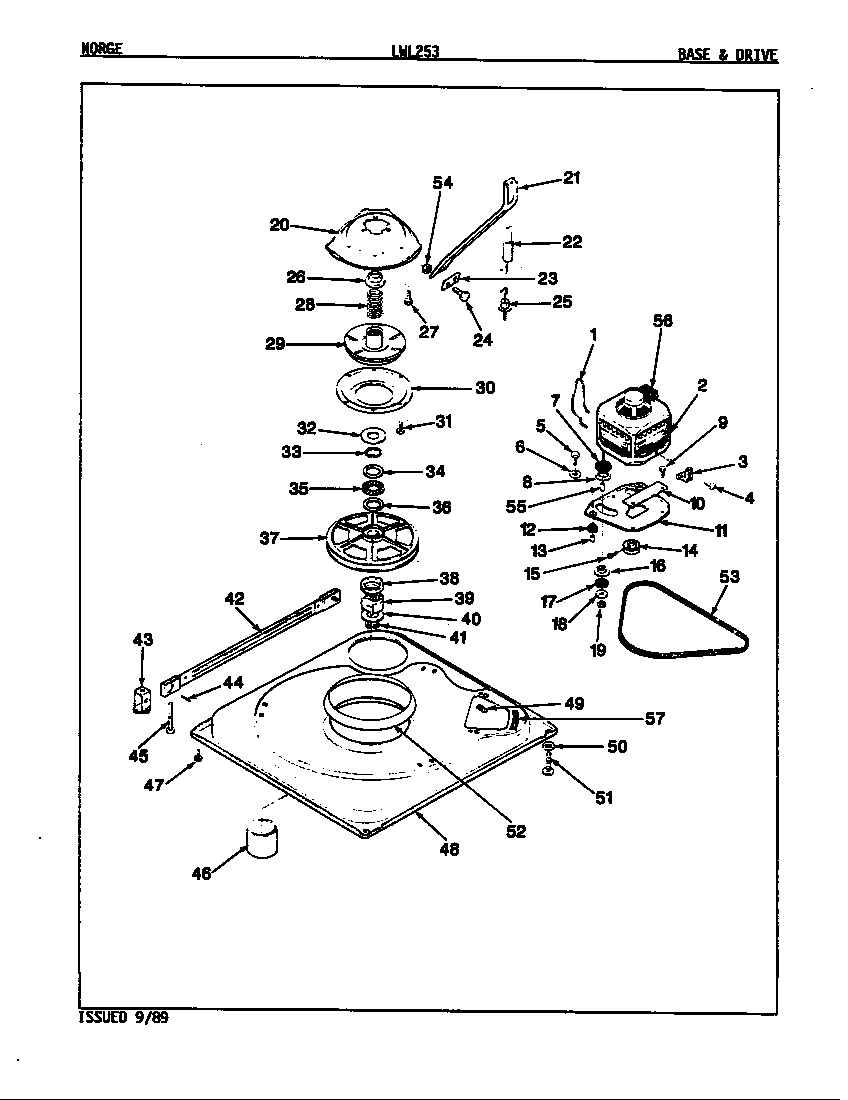 Norge LWL253A base & drive (rev. e-f) diagram