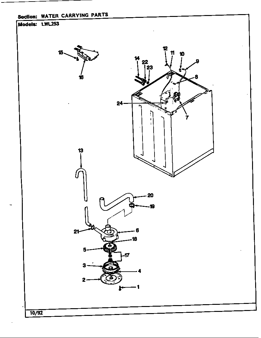 Norge LWL253A water carrying (rev. g-l) diagram