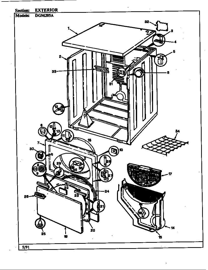 Norge DGM205A exterior (rev. a-d)(alm) (dgm205a) diagram