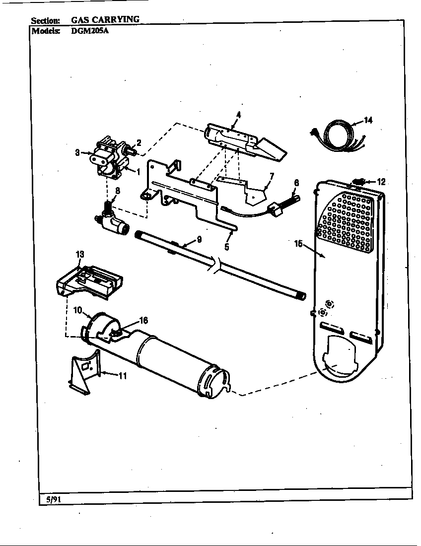Norge DGM205A gas carrying (rev. a-d)(alm) (dgm205a) diagram