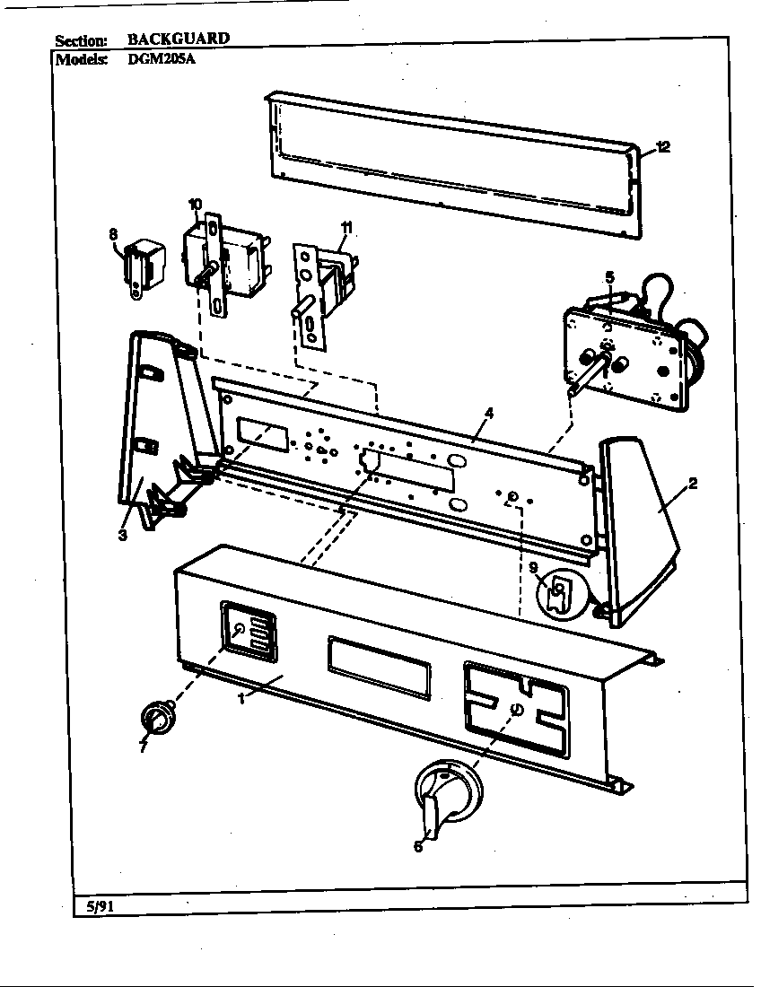 Norge DGM205A control panel (rev. a-d)(alm) (dgm205a) diagram