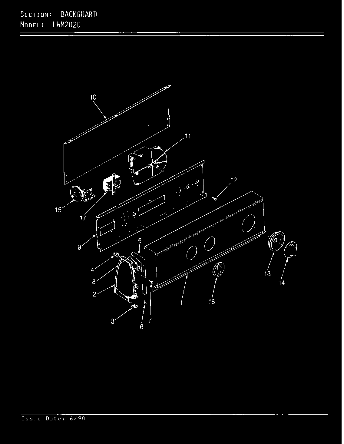 Norge LWM202HC control panel (rev. a-d) diagram