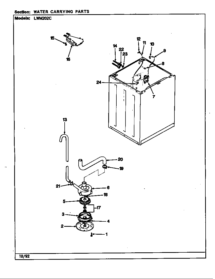 Norge LWM202HC water carrying (rev. e-j) diagram