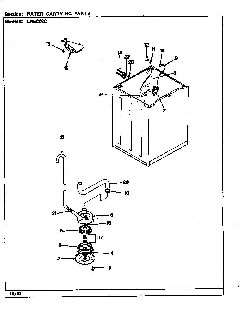 Norge LWM202HC water carrying (rev. k) diagram