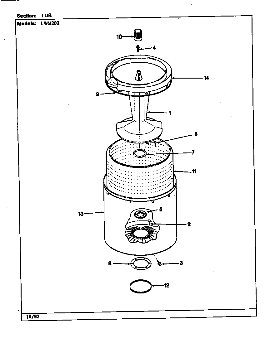 Norge LWM202H water carrying (rev. h-m) diagram
