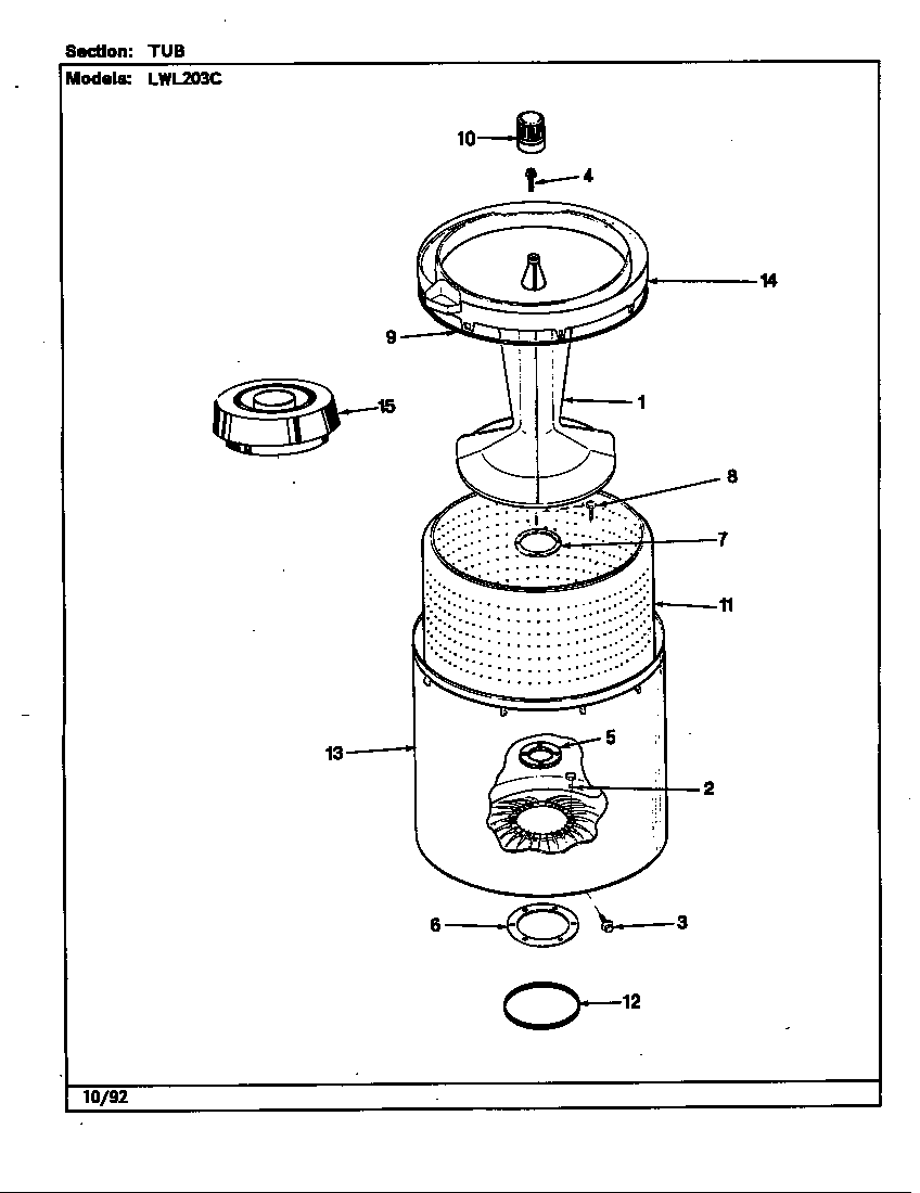 Norge LWL203WC tub (rev. j-n) diagram