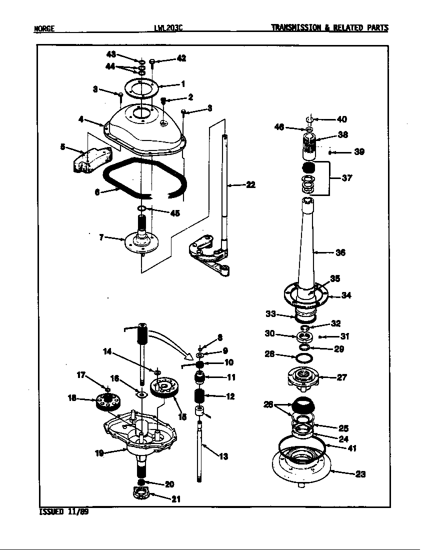 Norge LWL203WC transmission (orig. rev. a-d) diagram