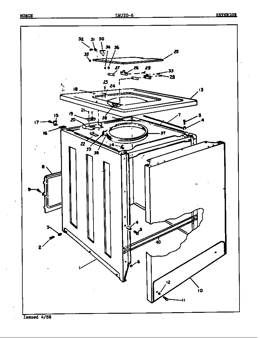 Norge LWJ206A exterior (orig. rev. a) diagram