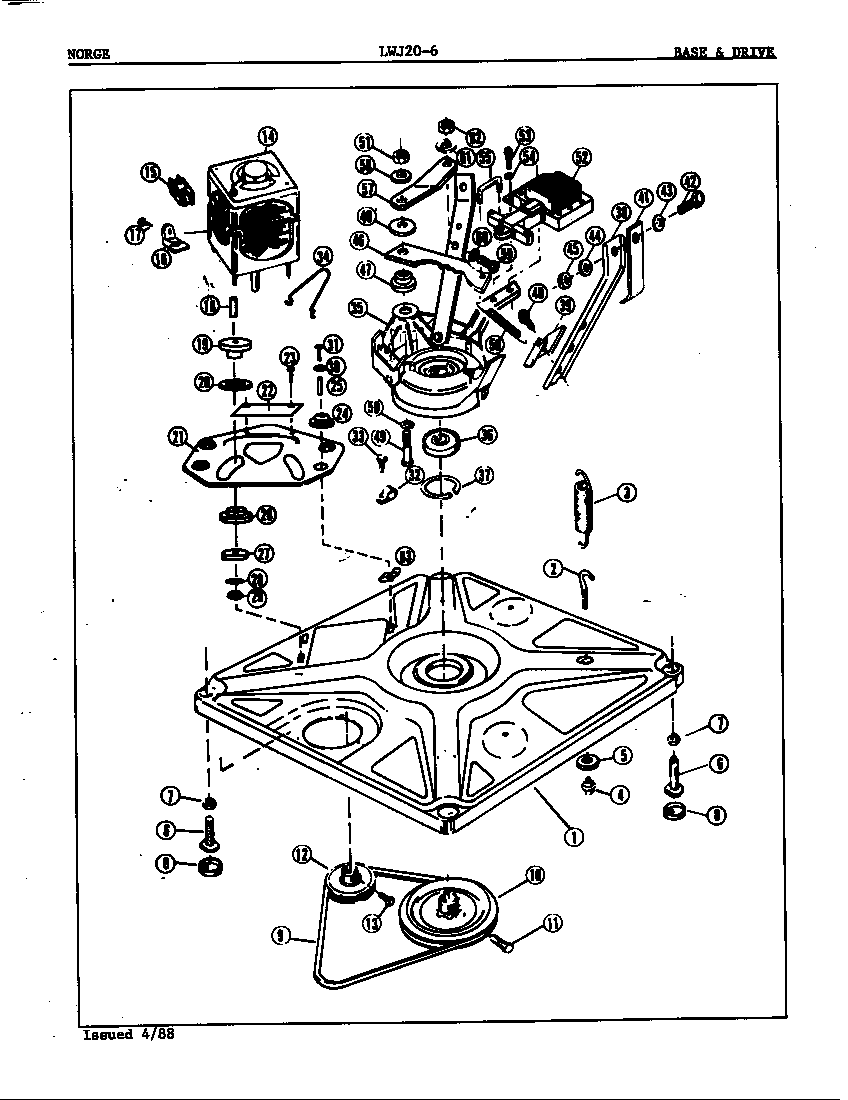 Norge LWJ206A base & drive (orig. rev. a) diagram