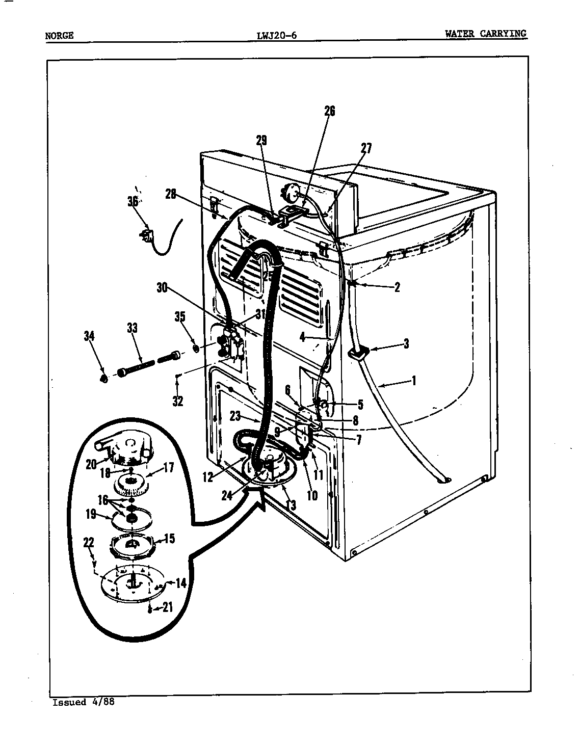 Norge LWJ206A water carrying (orig. rev. a) diagram