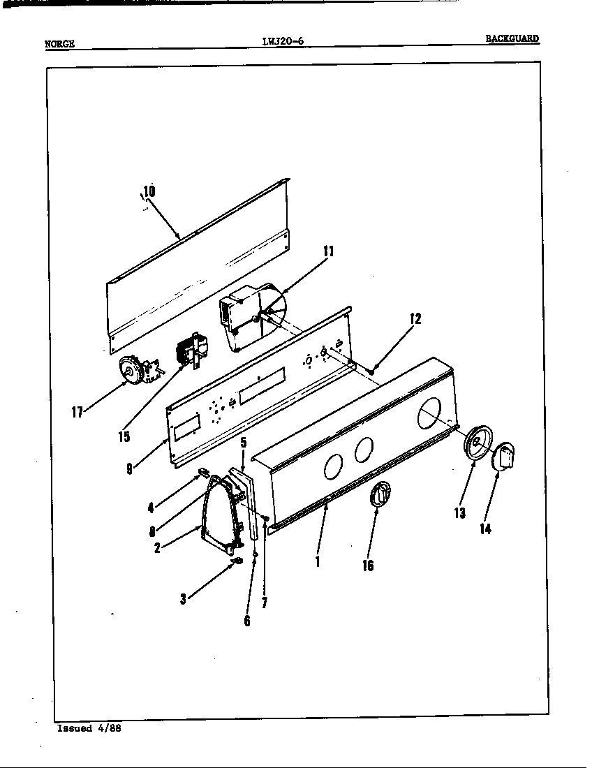 Norge LWJ206A control panel (orig. rev. a) diagram