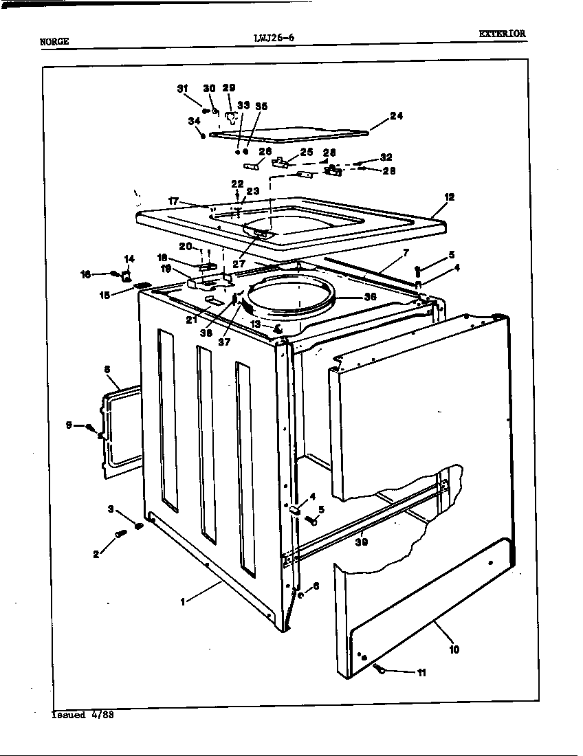 Norge LWJ266H exterior (orig. rev. a) diagram