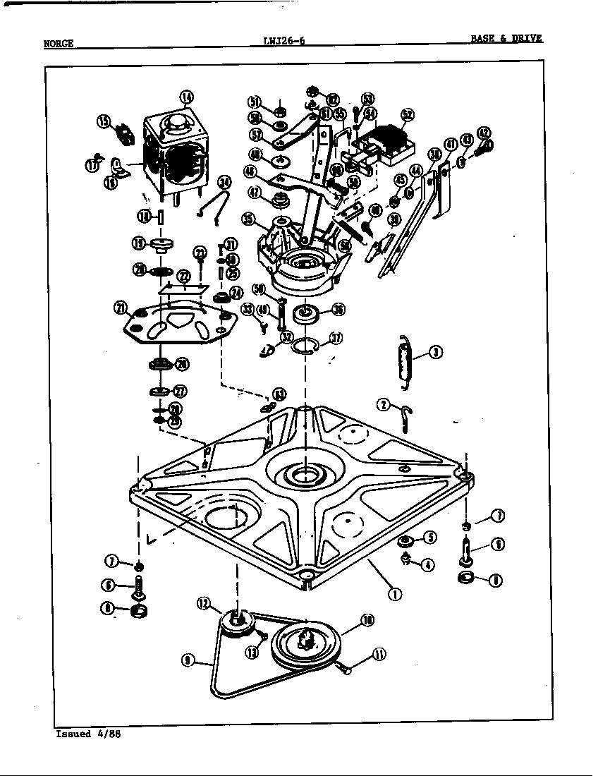 Norge LWJ266H base & drive (orig. rev. a) diagram