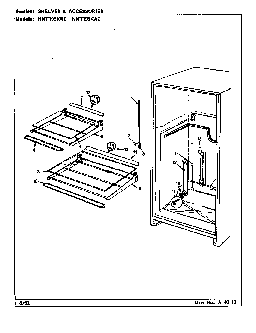 Norge NNT199KAC/CC68A shelves & accessories (nnt199kac/cc69a) (nnt199kwc/cc68a) diagram
