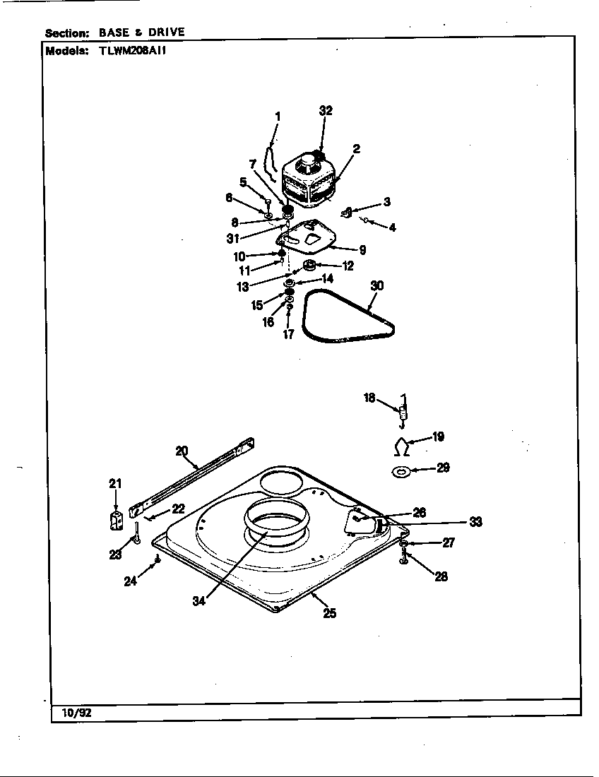 Norge TLWM208IIW base & drive (rev. f-k) diagram