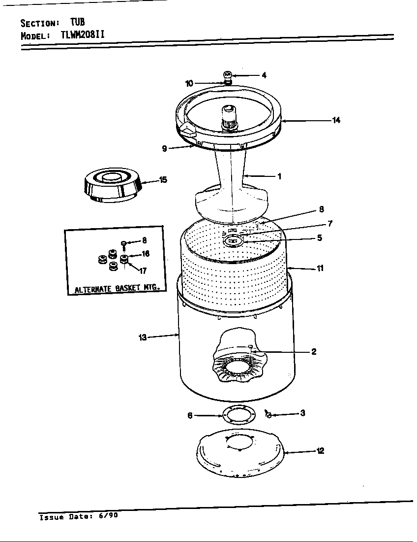 Norge TLWM208IIW tub (rev. e) diagram