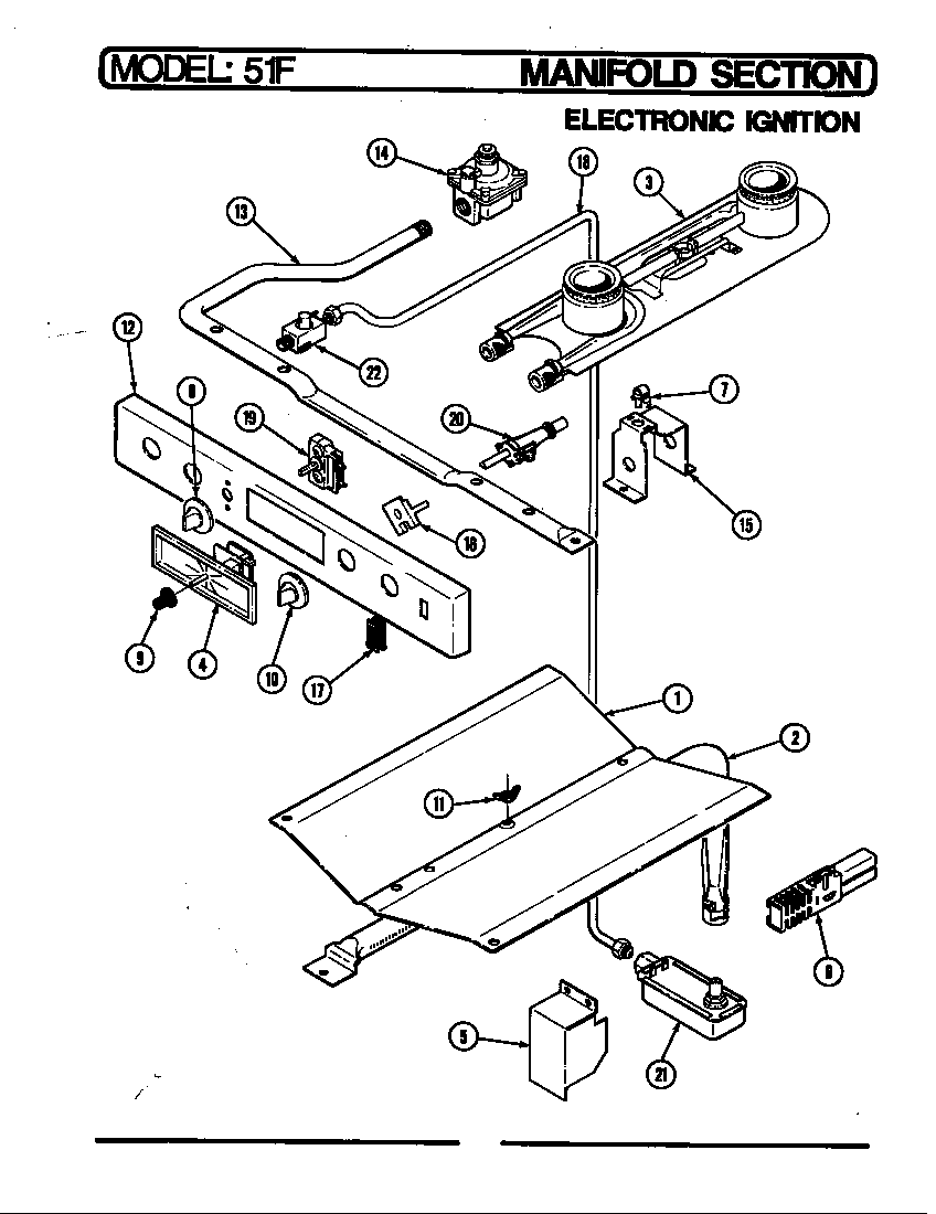 Magic Chef 51FN-2KX-ON manifold section diagram