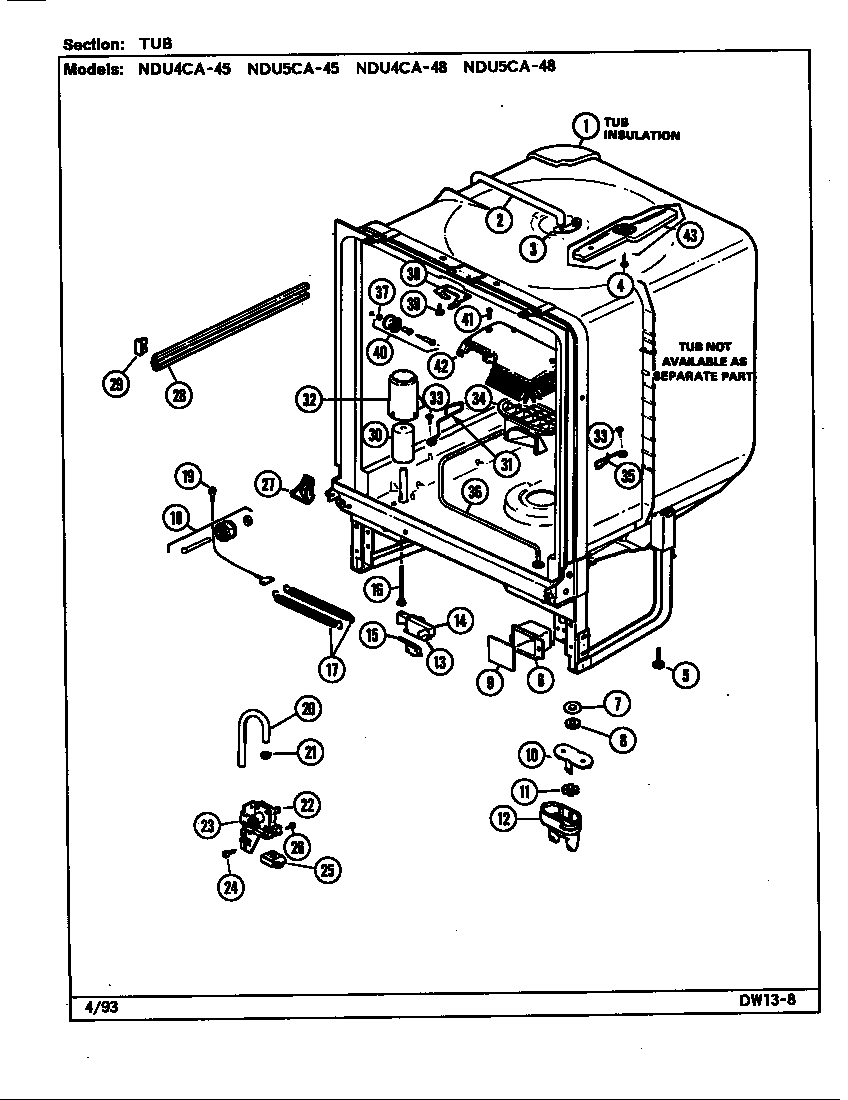Norge NDU5CA-45 tub diagram
