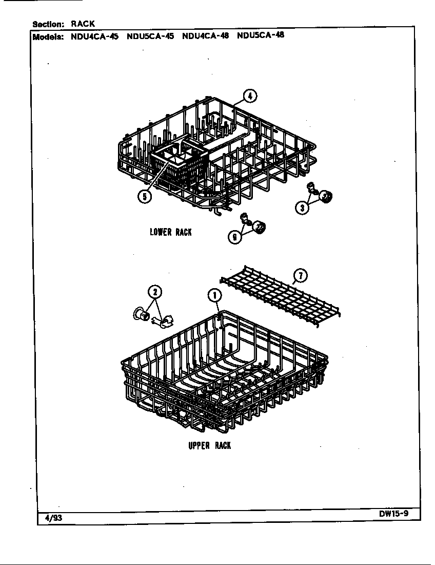 Norge NDU5CA-45 rack diagram