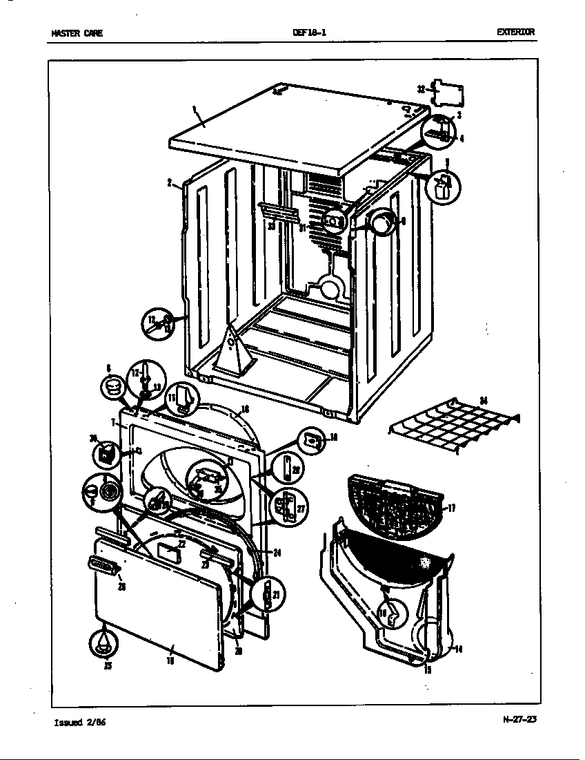 Norge DEF181W exterior (orig. rev. a-f) diagram