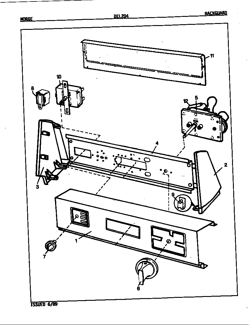 Norge DEL204A control panel (orig. rev. a-b) diagram