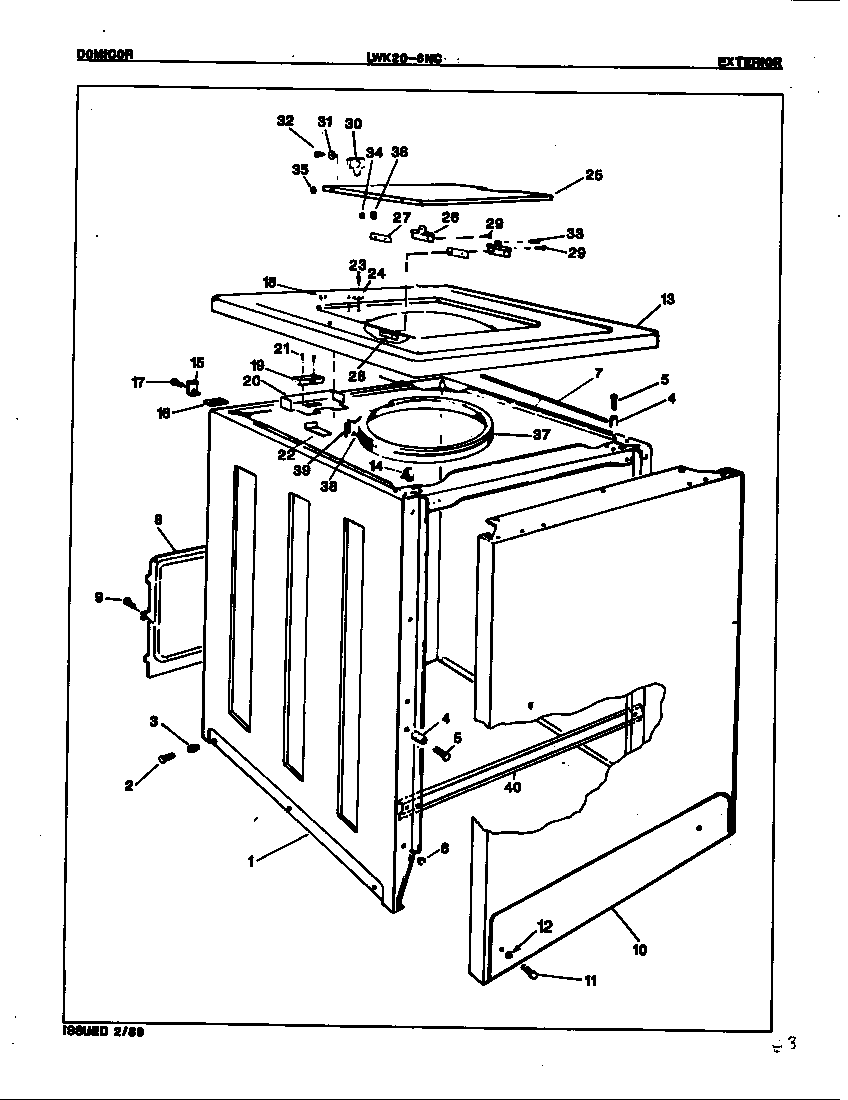 Norge LWK206AC exterior (orig. rev. a) diagram