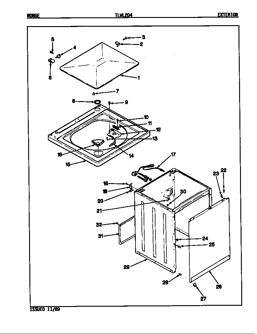 Norge TLWL204A exterior diagram