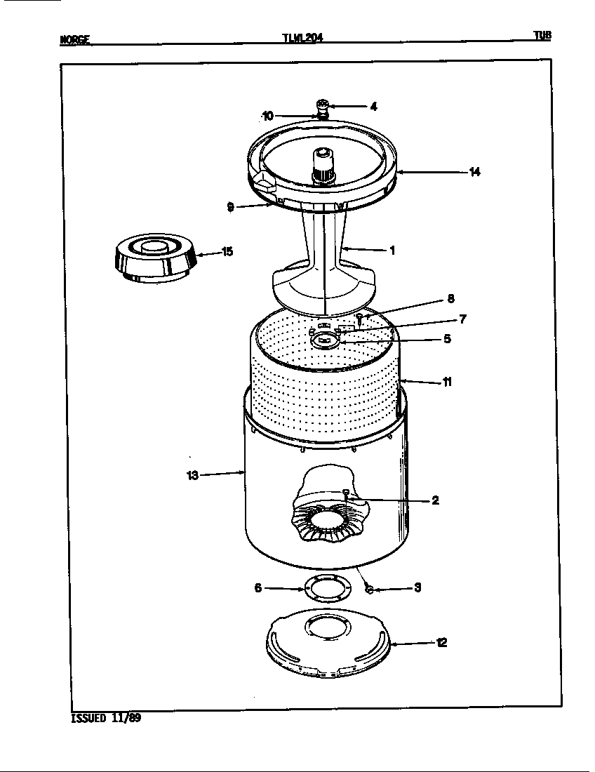 Norge TLWL204A tub diagram