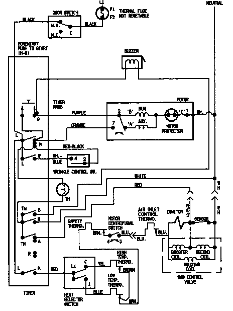 Magic Chef YG216KW wiring information diagram