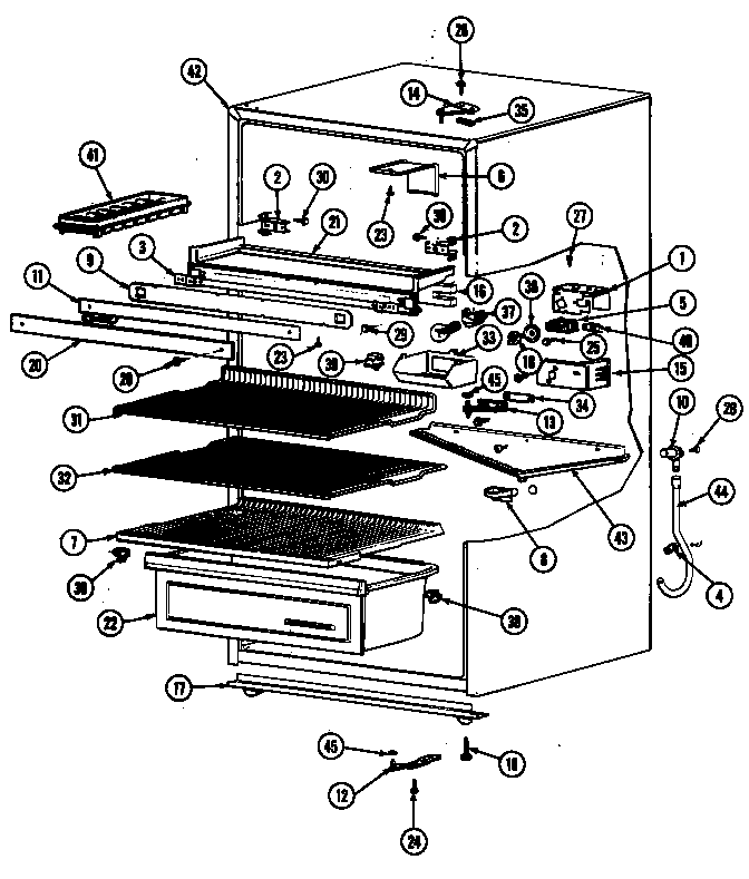 Magic Chef RB151PW-P fresh food compartment diagram