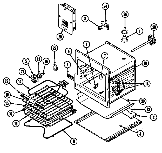 Norge L9844VPV oven diagram