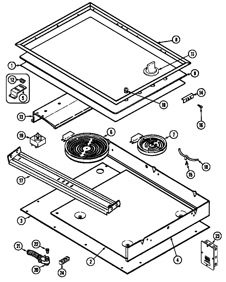 Magic Chef 8670RV top assembly diagram