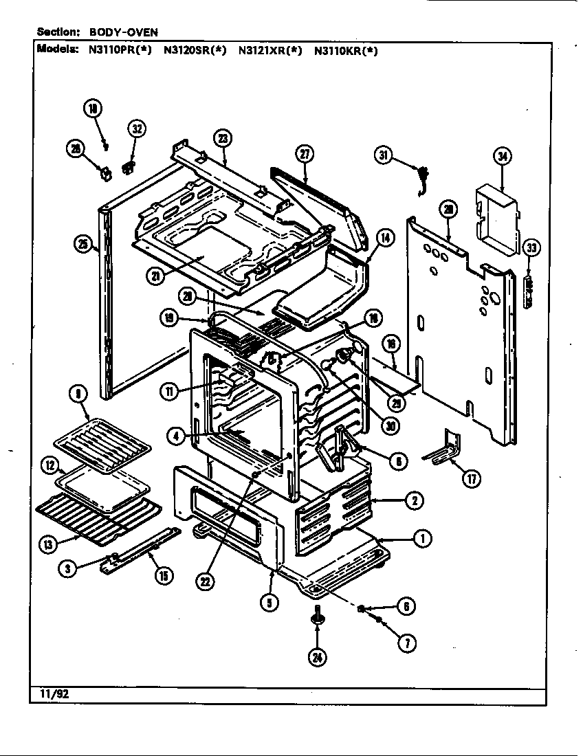 Norge N3110KRW body (n3110pr*, n3120sr*) (n3110pra) (n3110prw) (n3120sra) (n3120srw) diagram