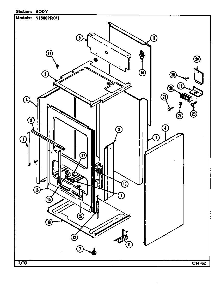 Norge N1500PRW body diagram
