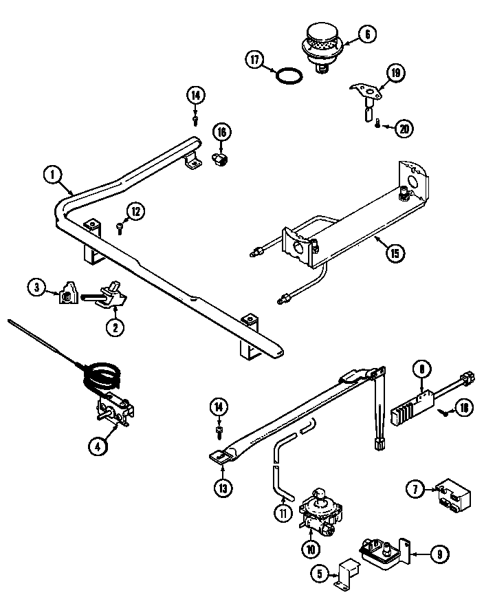 Norge N3177XUW gas controls diagram