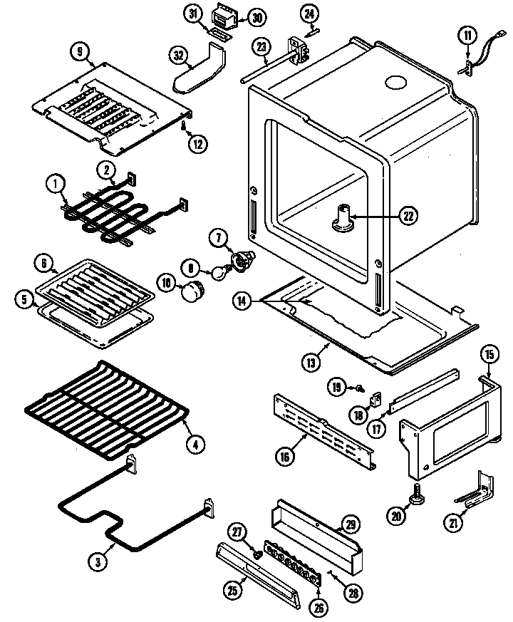 Norge L3878VVV oven/base diagram