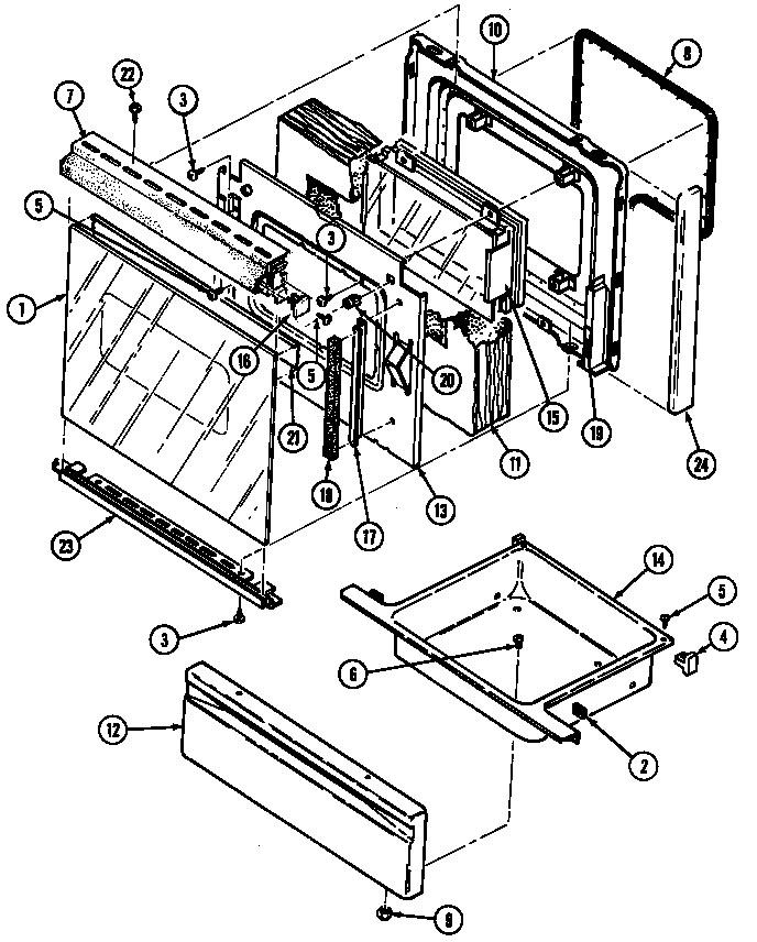 Norge L3882XVW door/drawer diagram