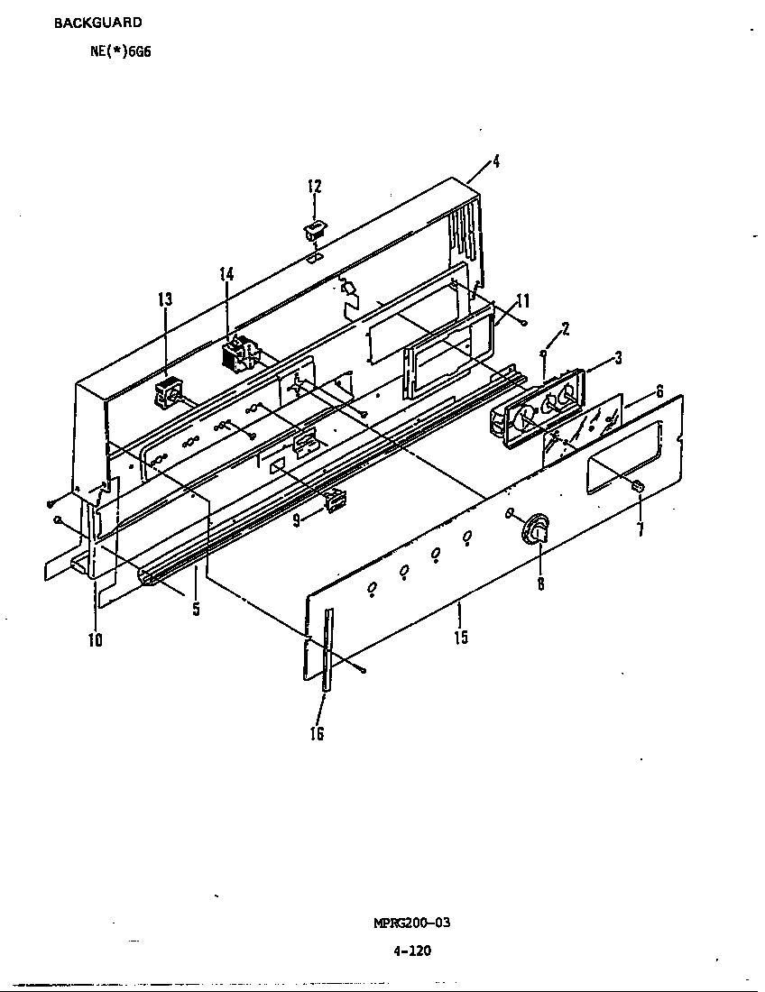 Norge NEA6G6CLW control panel diagram