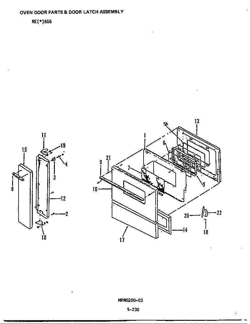 Norge NEA6G6CLW door/drawer diagram