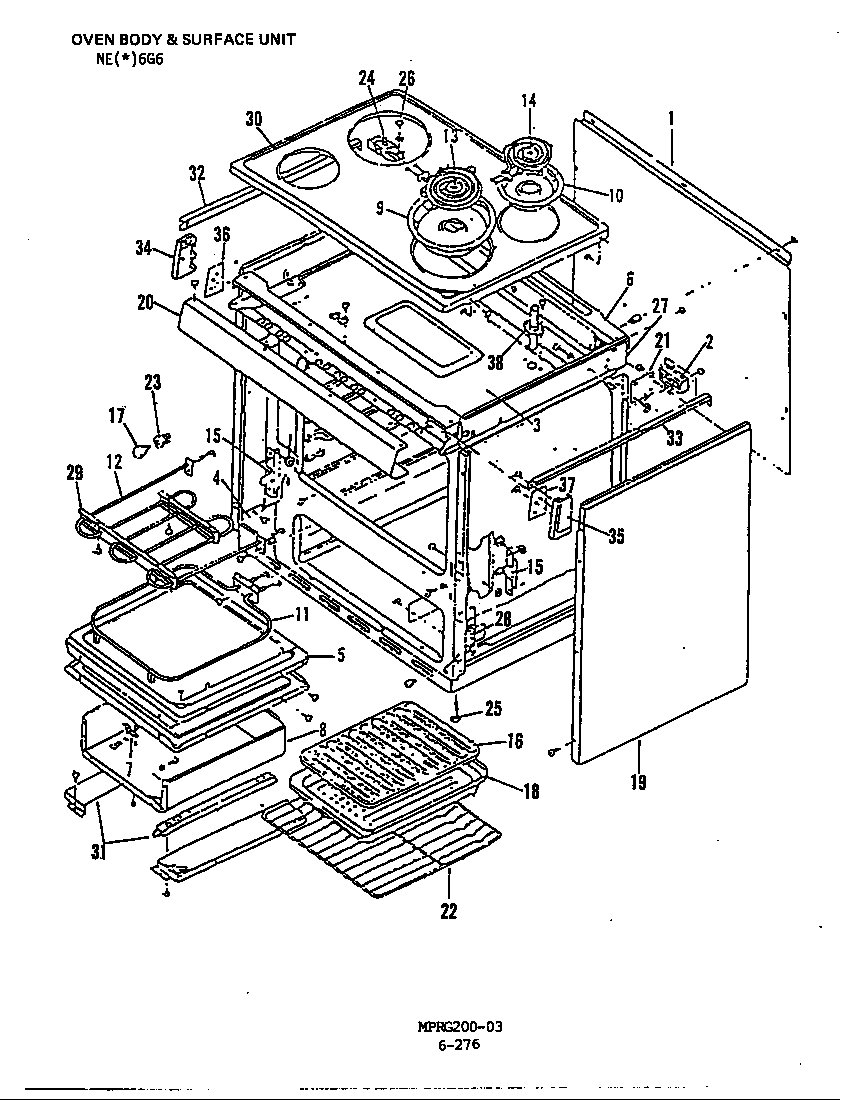 Norge NEA6G6CLW body diagram