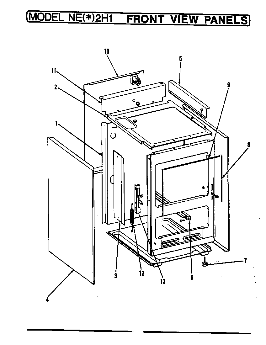 Norge NEA2H1 front view diagram