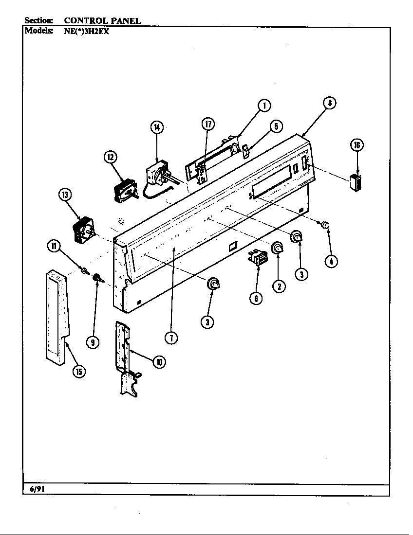 Norge NEW3H2EX control panel diagram