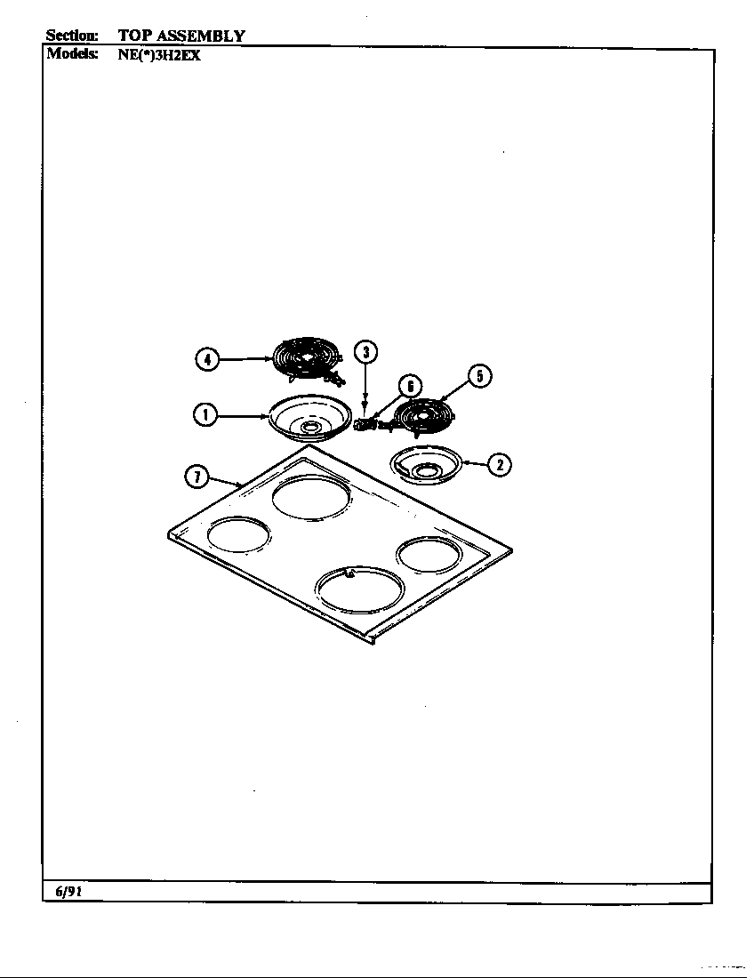 Norge NEW3H2EX top assembly diagram