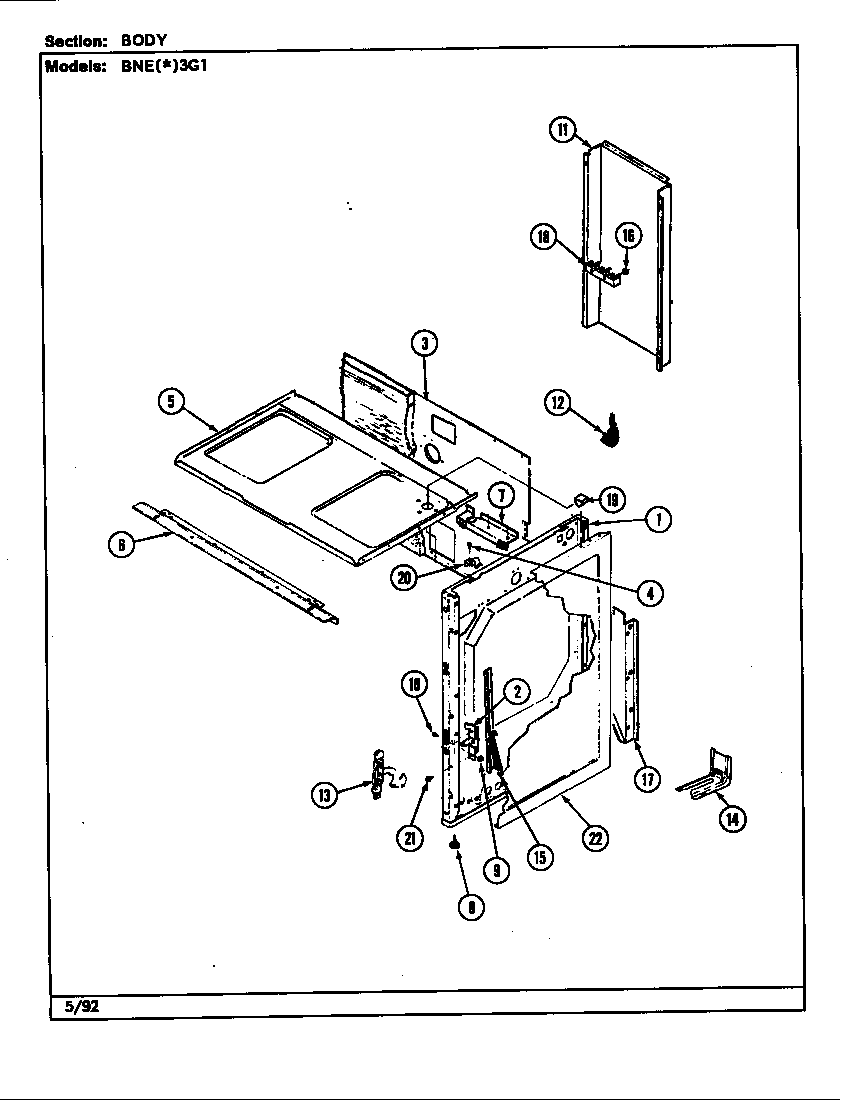 Norge BNEW3G1 body diagram