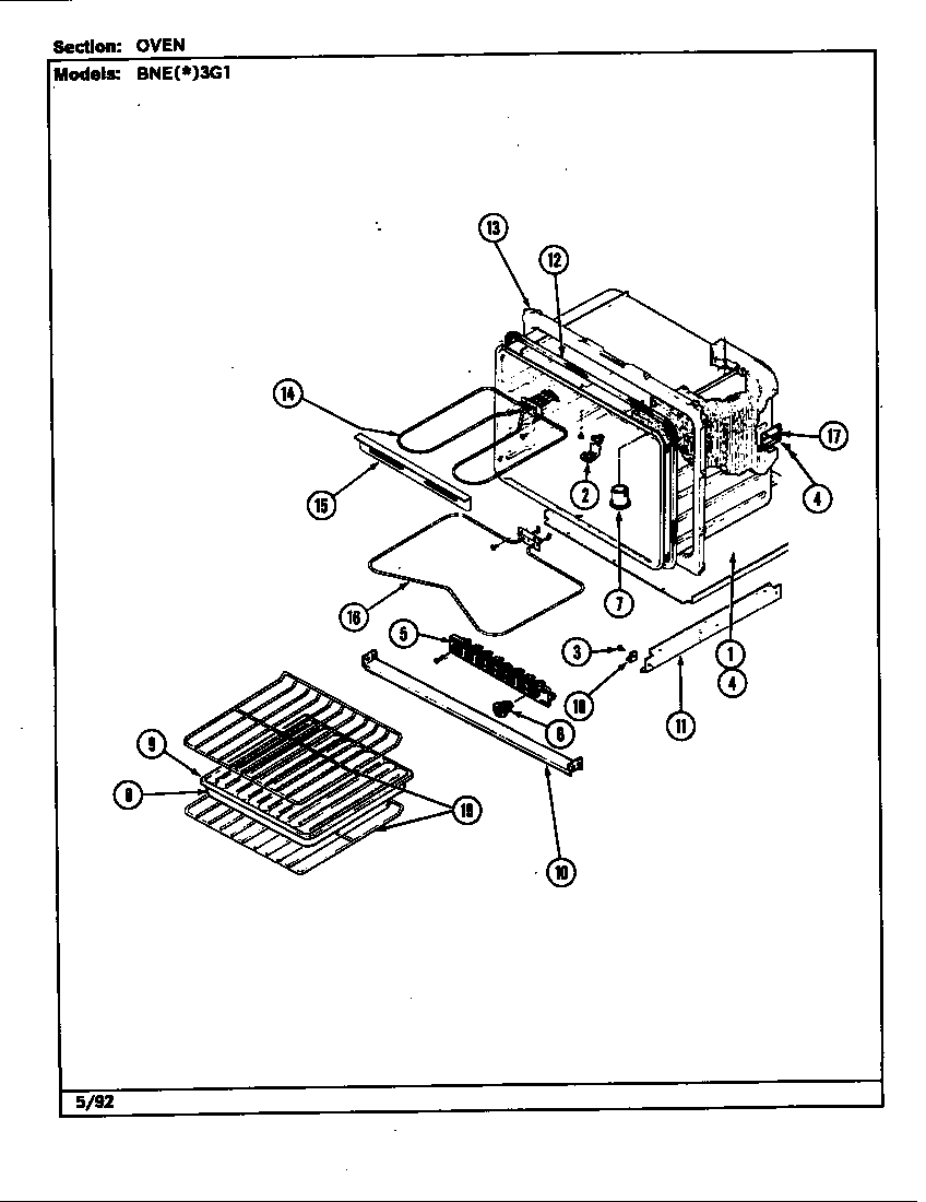 Norge BNEW3G1 oven diagram