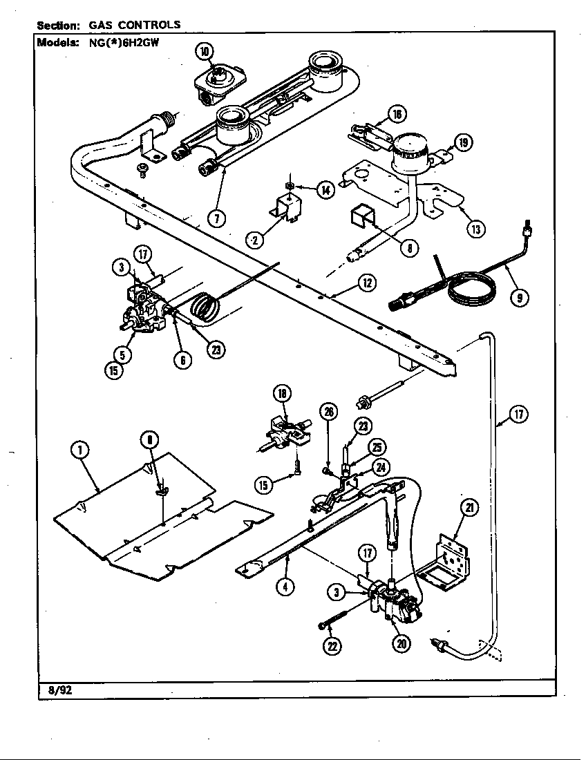 Norge NGW6H2GW gas controls (ng*6h2gw) (nga6h2gw) (ngw6h2gw) diagram