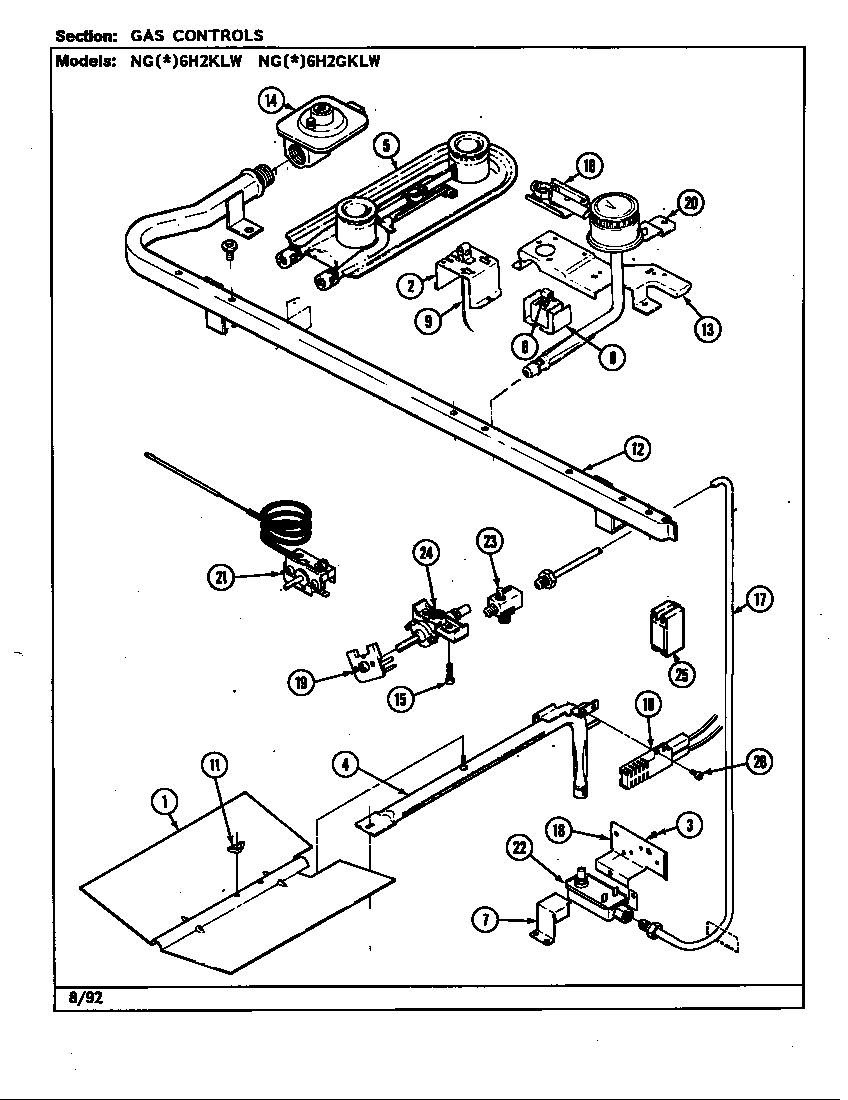 Norge NGW6H2GW gas controls (nga6h2gklw) (ngw6h2gklw) diagram