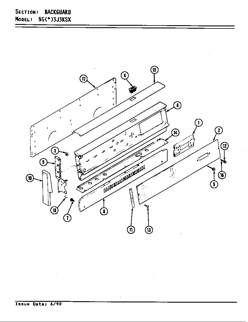Norge NGW3J3KSX control panel diagram